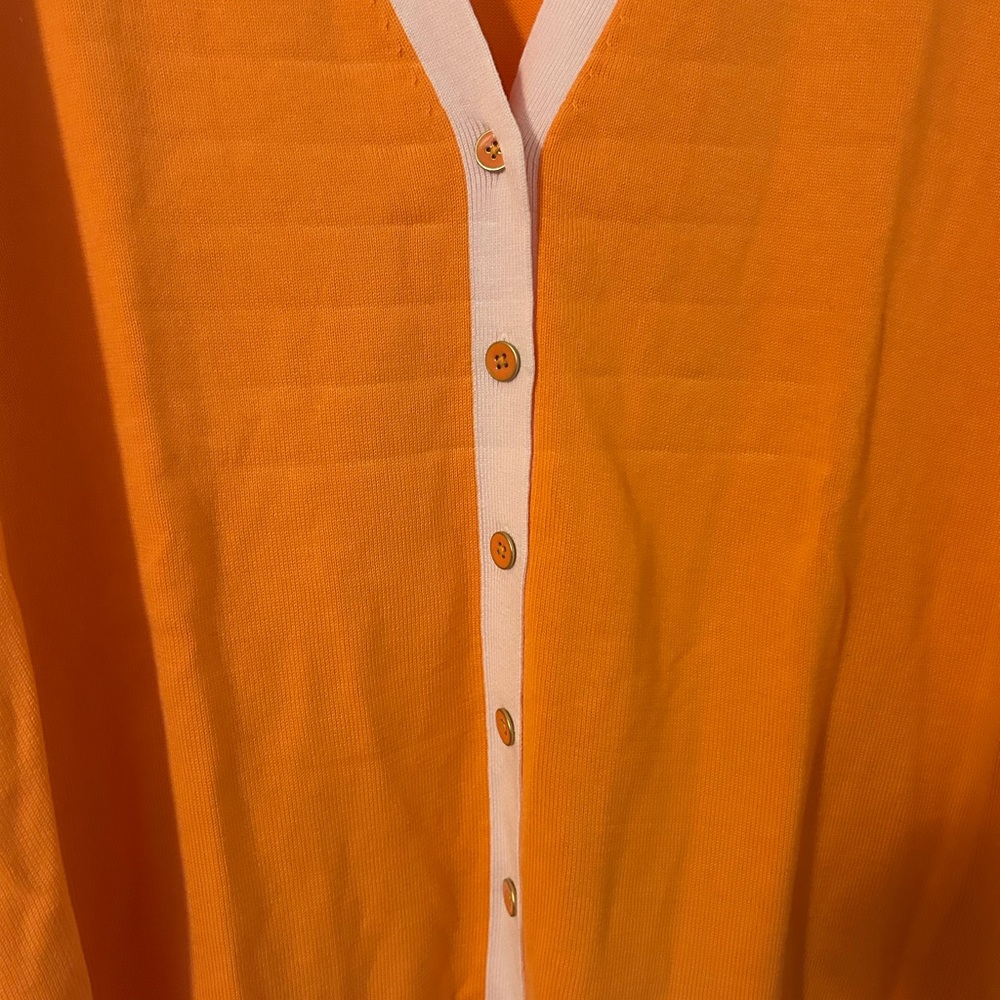 Talbots Orange and Pink Women's Cardigan - Picture 3 of 4